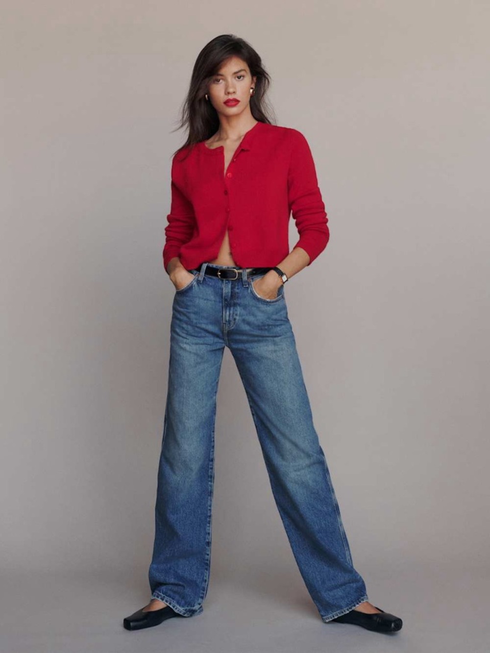 ❤️ Reformation Red Cashmere Cropped Cardigan - Picture 3 of 16